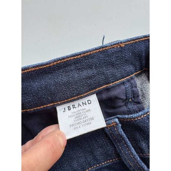 J BRAND Valentina Everlast Dark Rinse High Rise Flare Flared Jeans, Size 28 - Picture 14 of 16